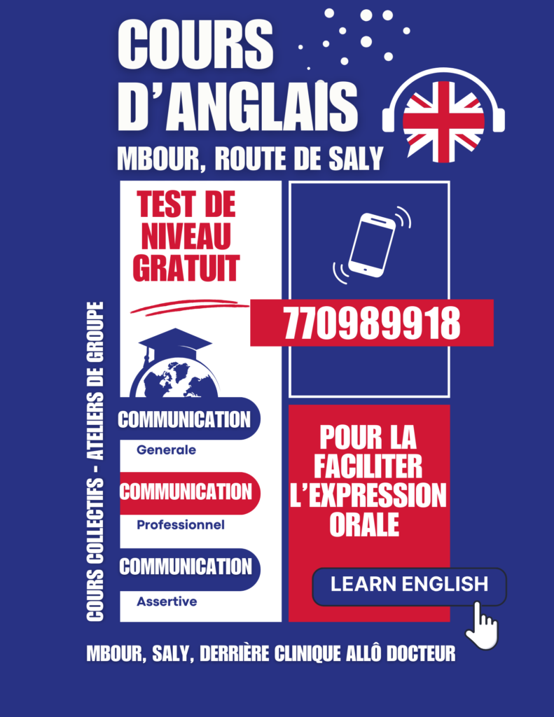 Cours d'Anglais parlé a Saly / Mbour